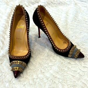 Christian Louboutin Malabar Hill 100 Spike Accent calf hair Pumps Size: 7 IT 37